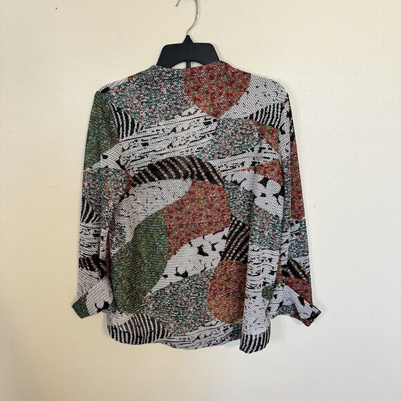 Joseph Ribkoff Womens Top Multicolor Abstract Knit Cardigan Size 8 Button Front - Picture 4 of 9